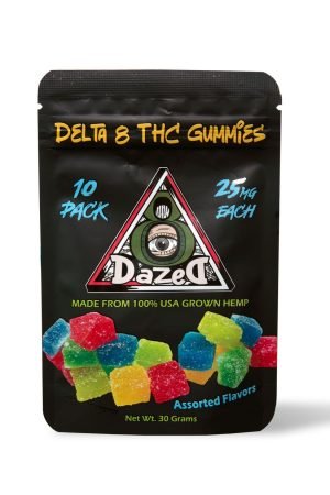 DazeD8 Delta 8 Gummies 25mg - 10pc