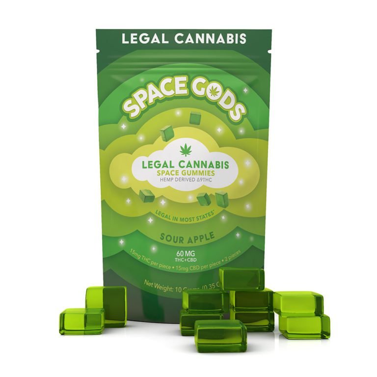 Sour Apple Space Gods Delta 9 THC + CBD Gummies