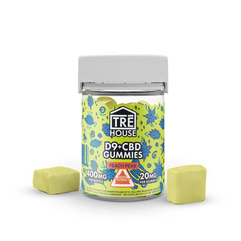 Peach Pear TRĒ House Delta 9 Gummies + CBD