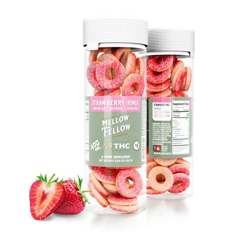Strawberry Rings Mellow Fellow D9 Gummies