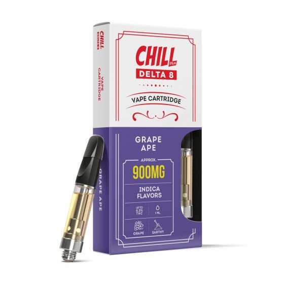 Chill Plus Delta-8 Vape Cartridge - Grape Ape - 900mg